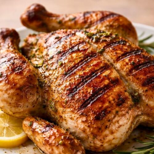 Bobby Flay Rosemary Bricked Grilled Chicken Recipe