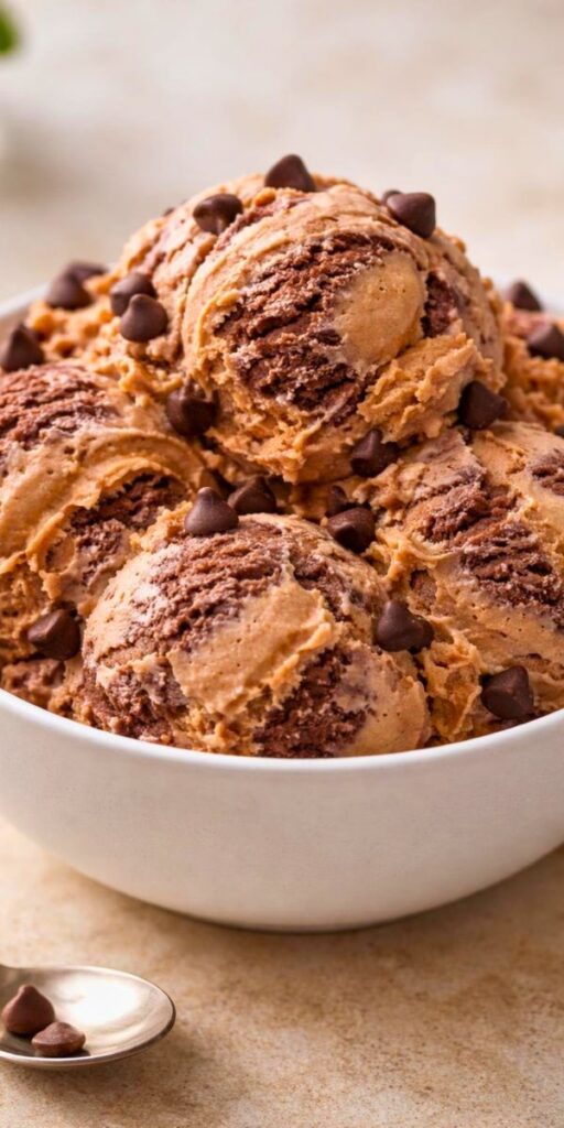 Chocolate Peanut Butter Ice Cream (4 Ingredients Only)