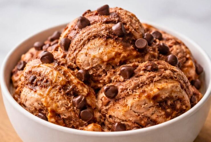 Chocolate Peanut Butter Ice Cream (4 Ingredients Only)