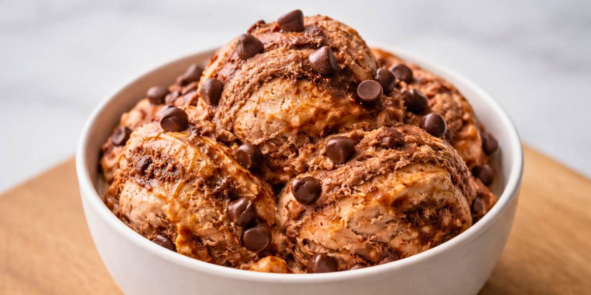 Chocolate Peanut Butter Ice Cream (4 Ingredients Only)
