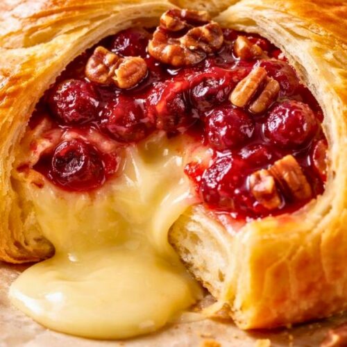 Cranberry Pecan Brie Wrapped In Puff Pastry Recipe