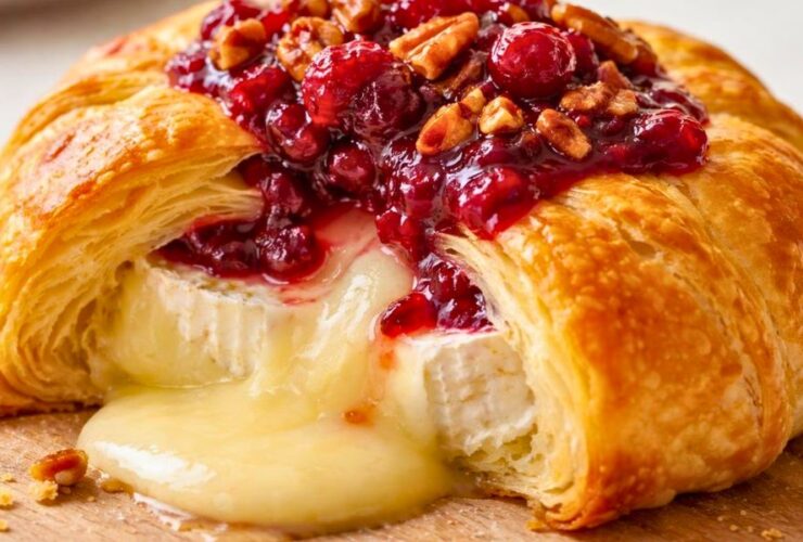 Cranberry Pecan Brie Wrapped In Puff Pastry Recipe