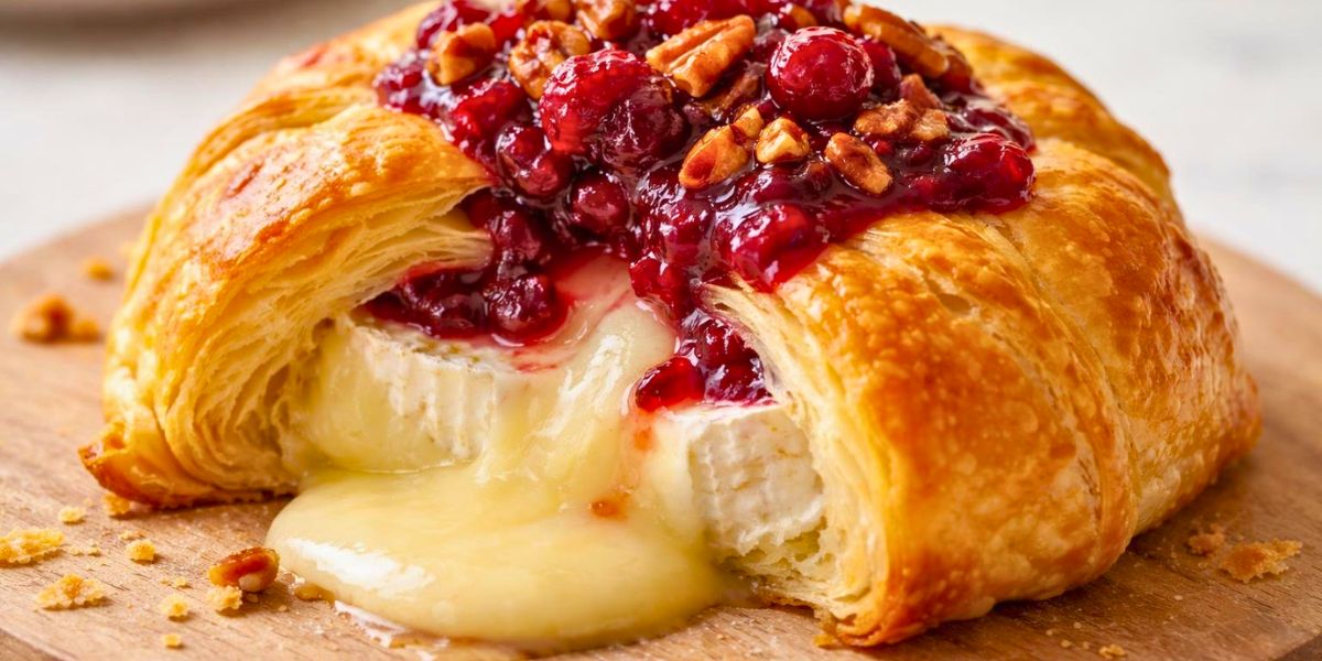 Cranberry Pecan Brie Wrapped In Puff Pastry Recipe