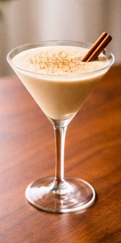 Creamy Eggnog Martini Recipe