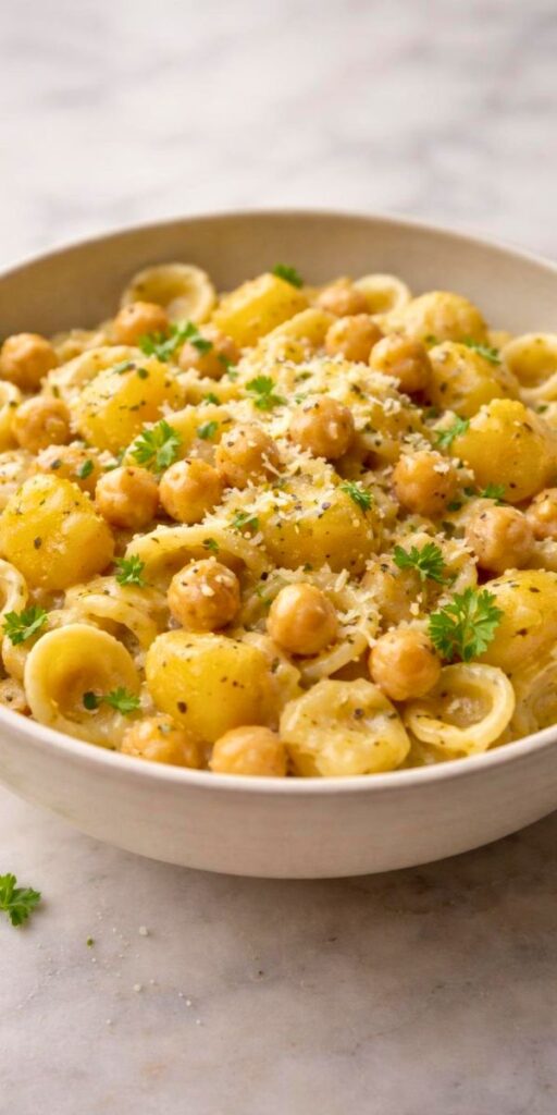 Delicious Pasta with Chickpeas and Potatoes Recipe