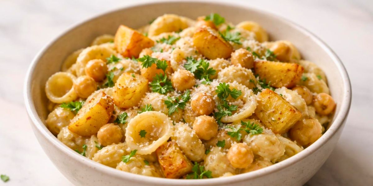 Delicious Pasta with Chickpeas and Potatoes Recipe