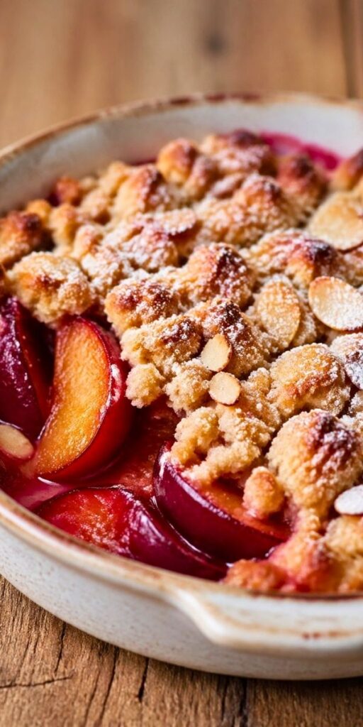 Easy Plum-Almond Crumble Recipe