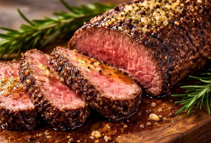 Garlic Peppercorn Crusted Beef Tenderloin Recipe