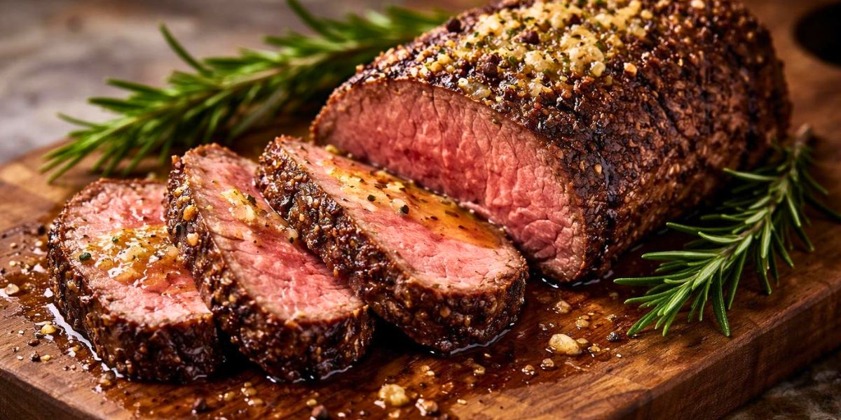 Garlic Peppercorn Crusted Beef Tenderloin Recipe