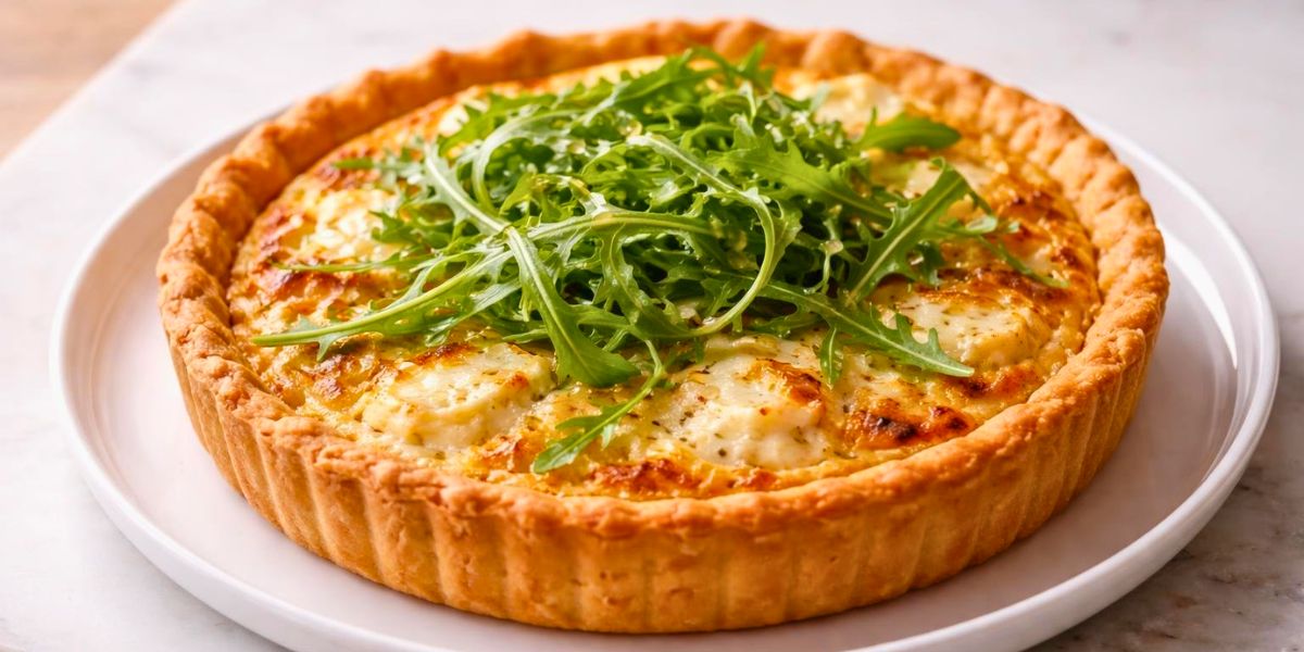 Goat Cheese Quiche with Honey & Arugula Recipe