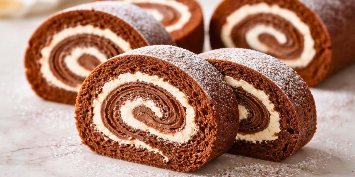 Indulge in a Cocoa Roll with Whipped Cream and Nutella Recipe