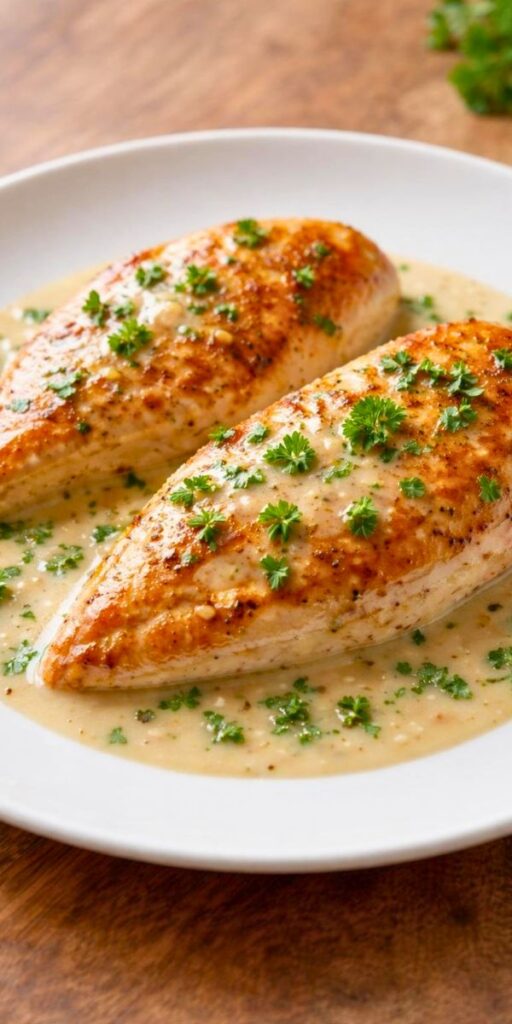 Use dry white wine like Sauvignon Blanc or Pinot Grigio
Add mushrooms for extra flavor
Use chicken thighs for juicier meat
Add spinach for a healthy twist
Serve over pasta, rice, or mashed potatoes
Use half-and-half for a lighter sauce
Add lemon juice for brightness