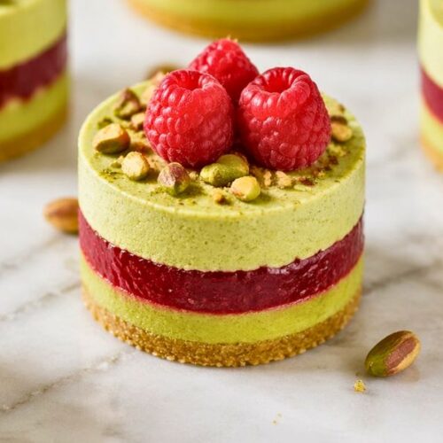 Raspberry Pistachio Mousse Cakes Recipe