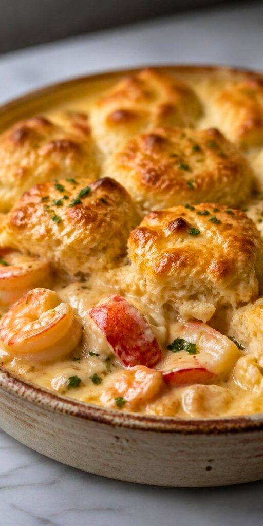 Shrimp & Lobster Biscuit Pot Pie Recipe