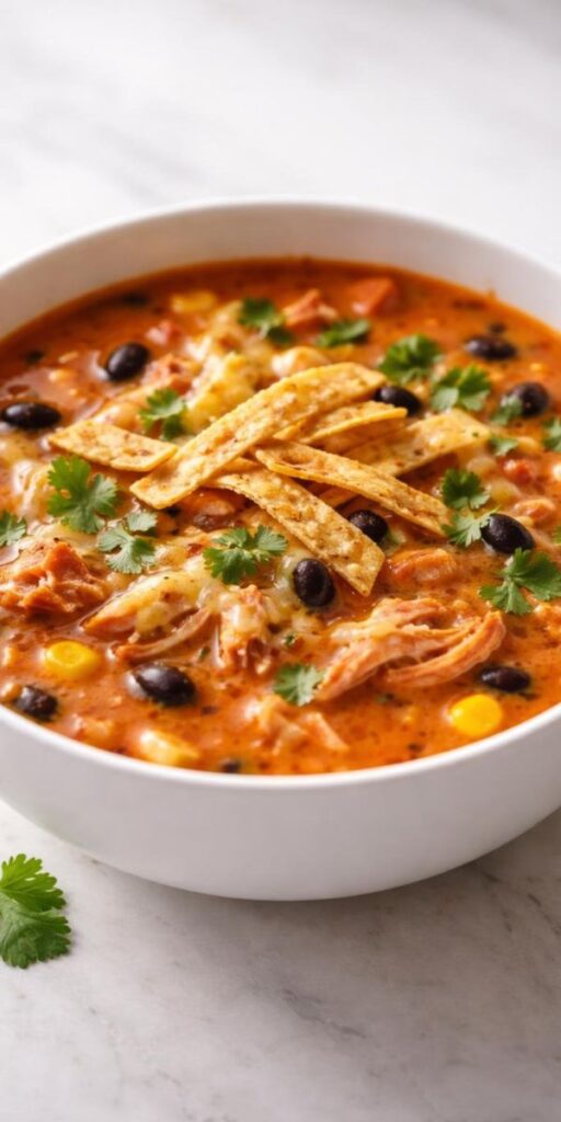 Slow-Cooked Chicken Enchilada Soup Recipe