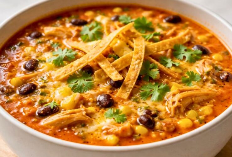 Slow-Cooked Chicken Enchilada Soup Recipe