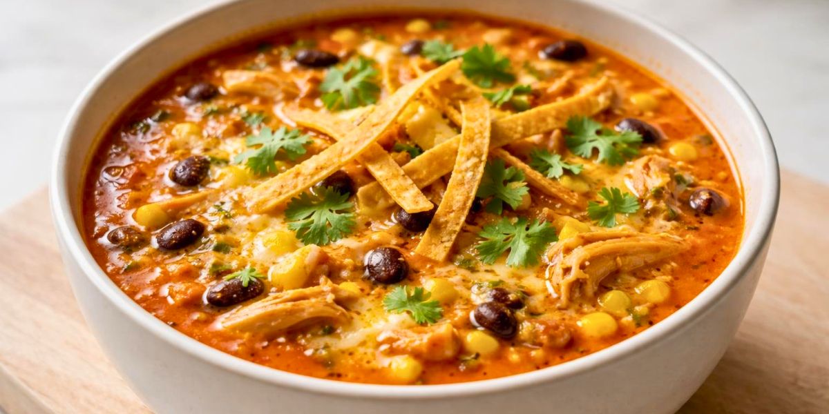Slow-Cooked Chicken Enchilada Soup Recipe