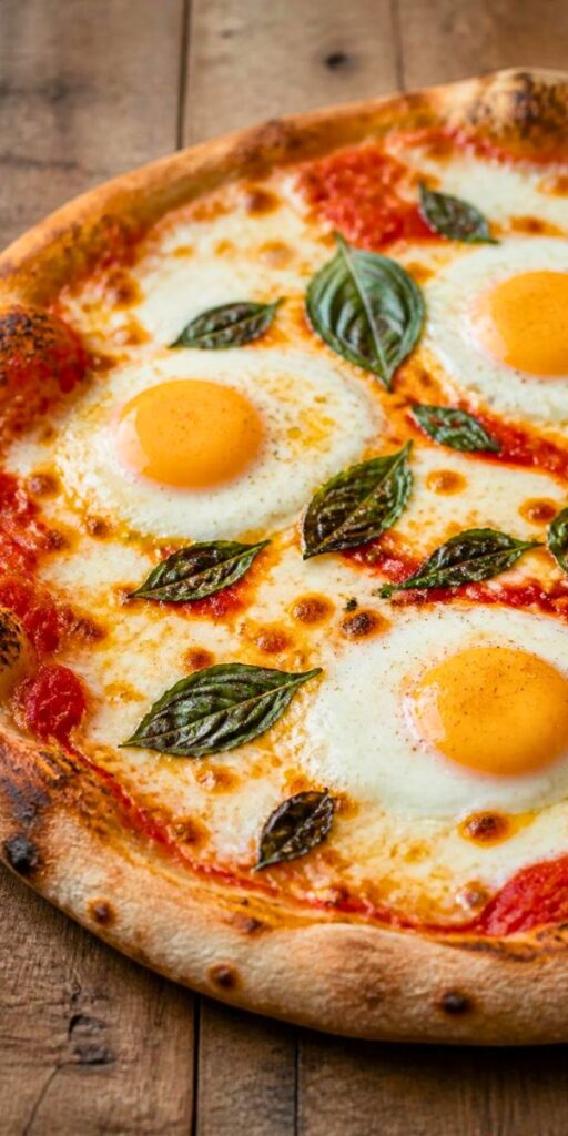 Bobby Flay Margherita Pizza with a Fried Egg Recipe