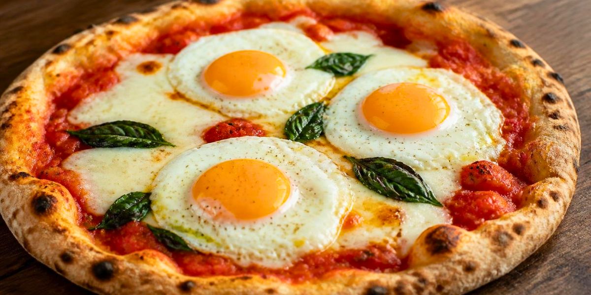 Bobby Flay Margherita Pizza with a Fried Egg Recipe