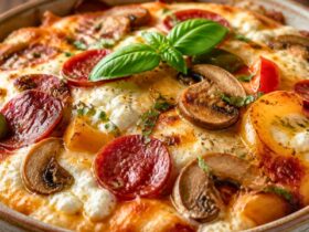 Cottage Cheese Pizza Bowl with Pepperoni Recipe