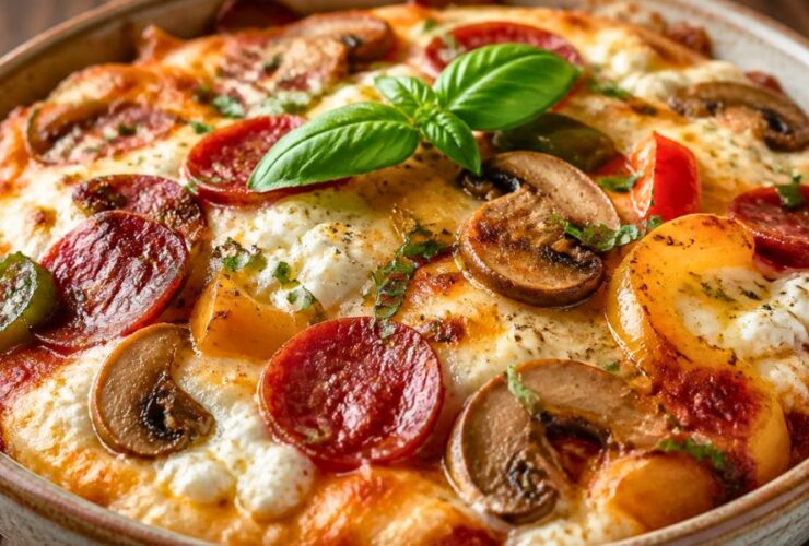 Cottage Cheese Pizza Bowl with Pepperoni Recipe