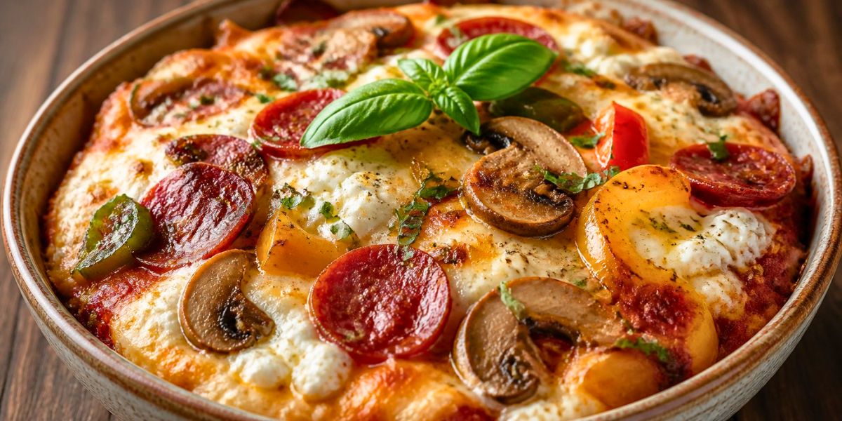 Cottage Cheese Pizza Bowl with Pepperoni Recipe