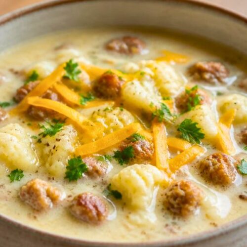Hearty Creamy Sausage and Cauliflower Soup Recipe