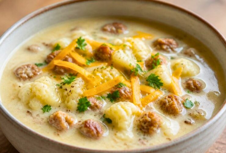 Hearty Creamy Sausage and Cauliflower Soup Recipe