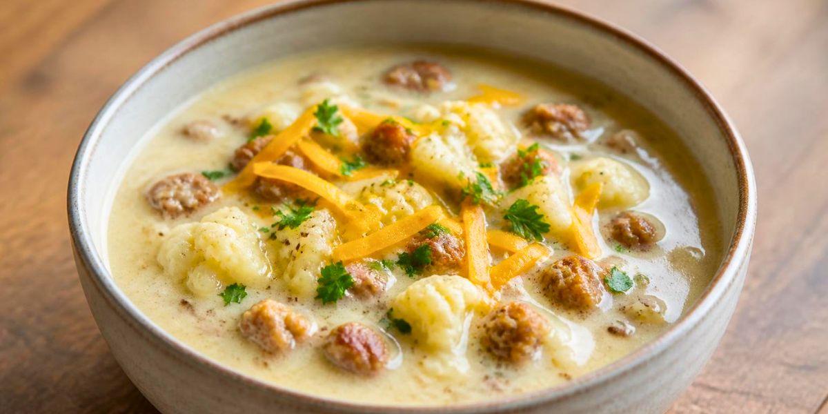 Hearty Creamy Sausage and Cauliflower Soup Recipe