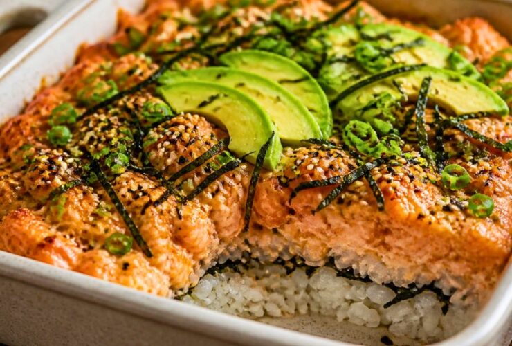Spicy Salmon Sushi Bake Recipe