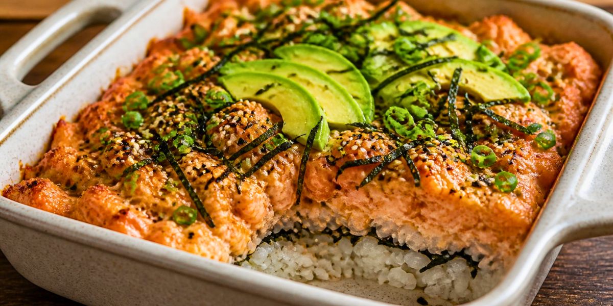 Spicy Salmon Sushi Bake Recipe