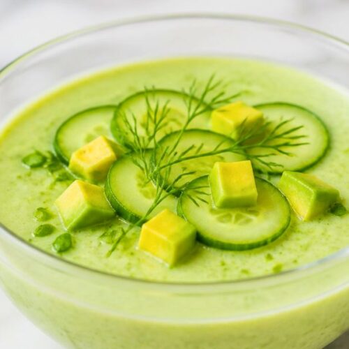 Cold Cucumber Avocado Soup No Cook Recipe