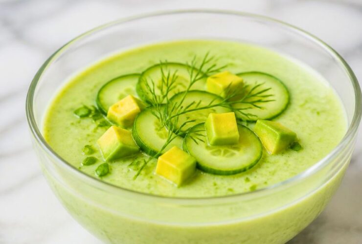 Cold Cucumber Avocado Soup No Cook Recipe