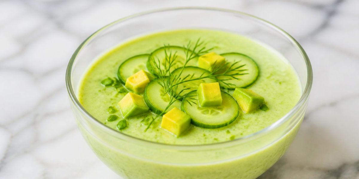 Cold Cucumber Avocado Soup No Cook Recipe