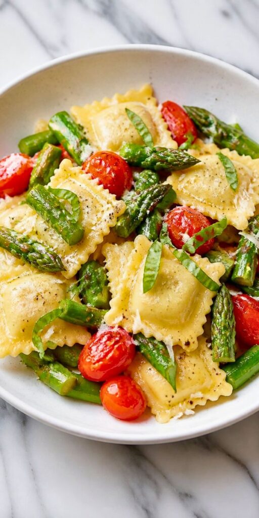 Ravioli Asparagus Tomato Recipe