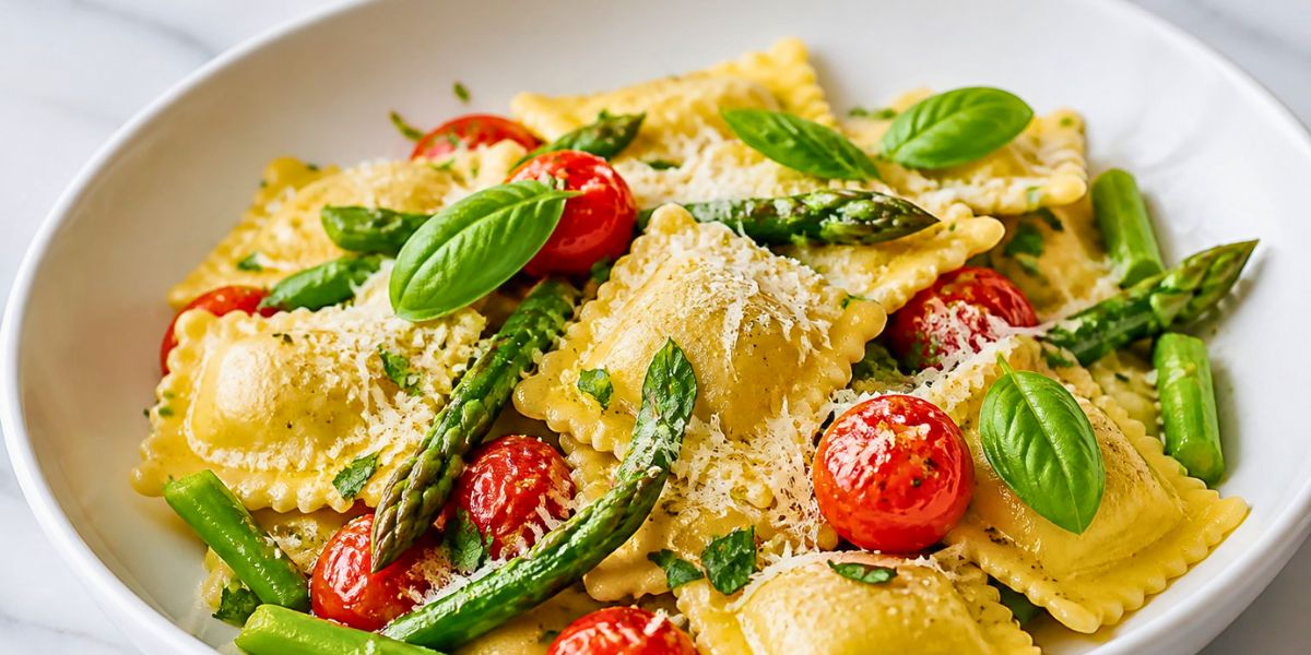 Ravioli Asparagus Tomato Recipe