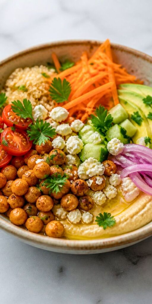 Roasted Chickpea Hummus Bowl Recipe