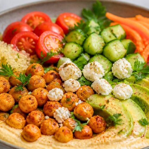 Roasted Chickpea Hummus Bowl Recipe