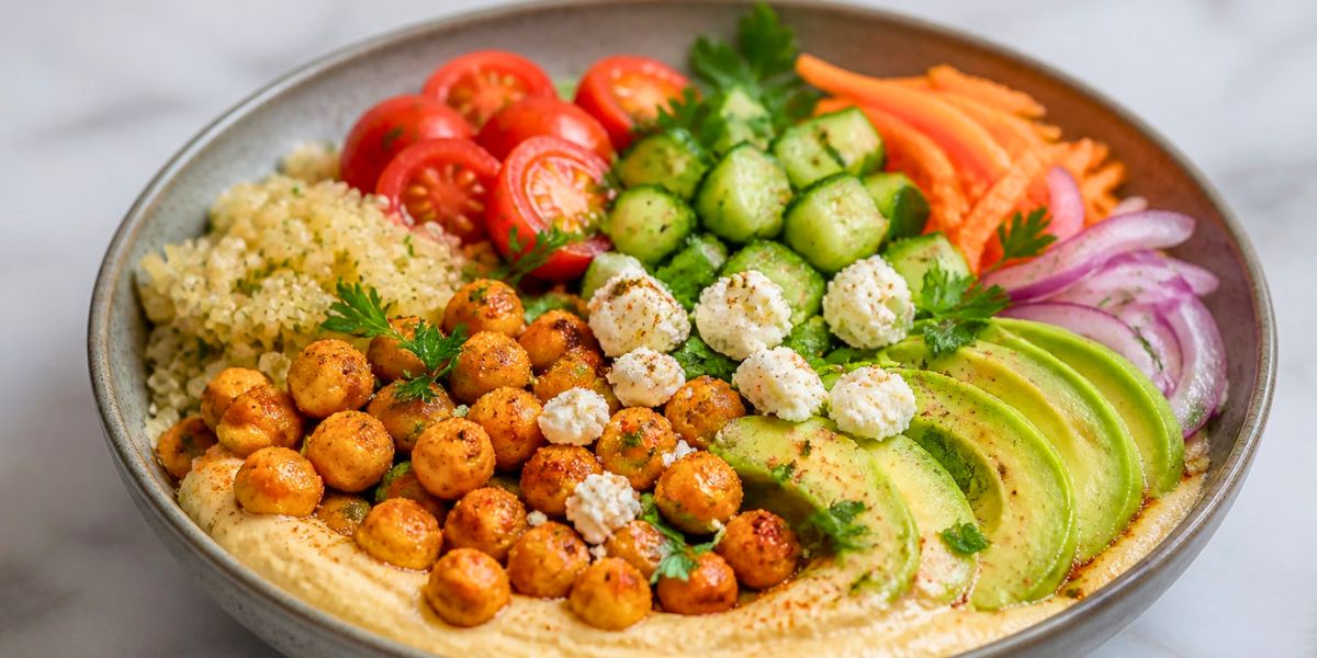 Roasted Chickpea Hummus Bowl Recipe