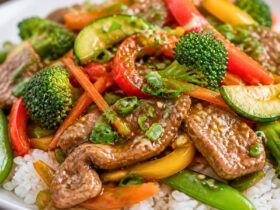 Veal Strips with Crunchy Vegetables Recipe