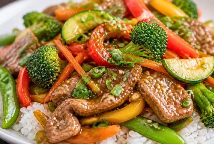 Veal Strips with Crunchy Vegetables Recipe