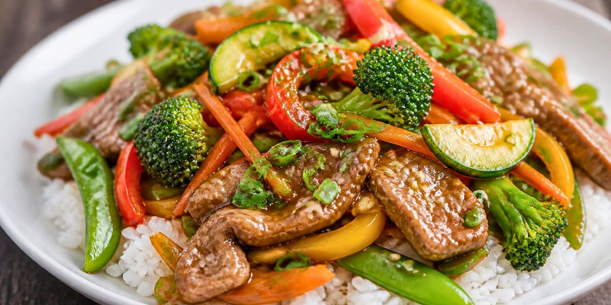 Veal Strips with Crunchy Vegetables Recipe